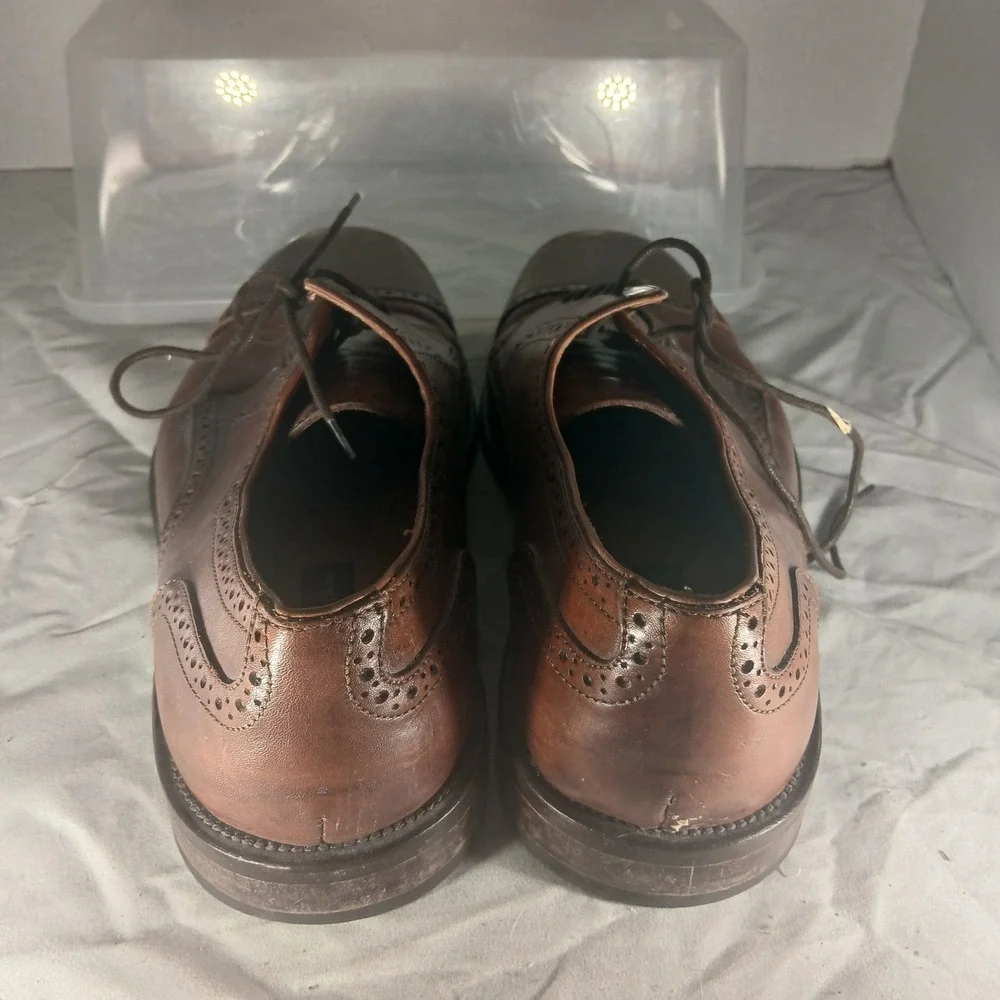 BOSTONIAN‎ Mens Leather Cap Toe Oxford Dress Shoes Brown Size 105W